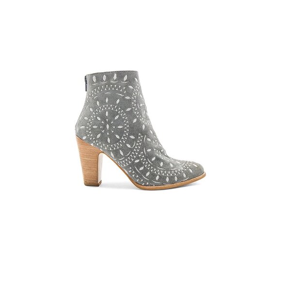 Matisse Springfield Embroidered Suede Ankle Booties Dusty Blue - Picture 1 of 13